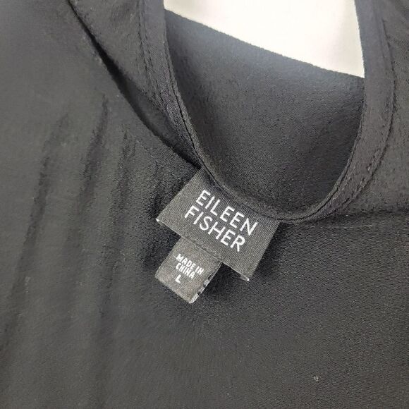 Eileen Fisher Black Maxi Dress Boho Bohemian Womens size Large - Picture 6 of 9